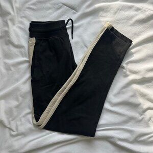 Zara Man Black 1 Stripe Cropped Sweatpants - Small Size